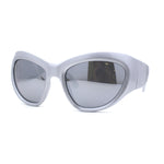 Exaggerated Oversized 90s Plastic Wrap Sport Plastic Sunglasses