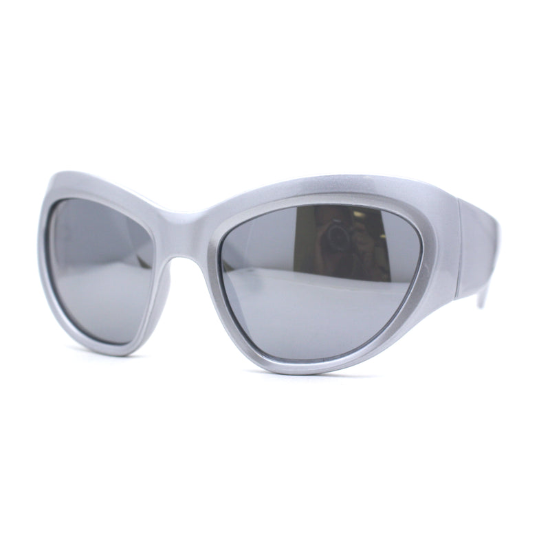 Exaggerated Oversized 90s Plastic Wrap Sport Plastic Sunglasses