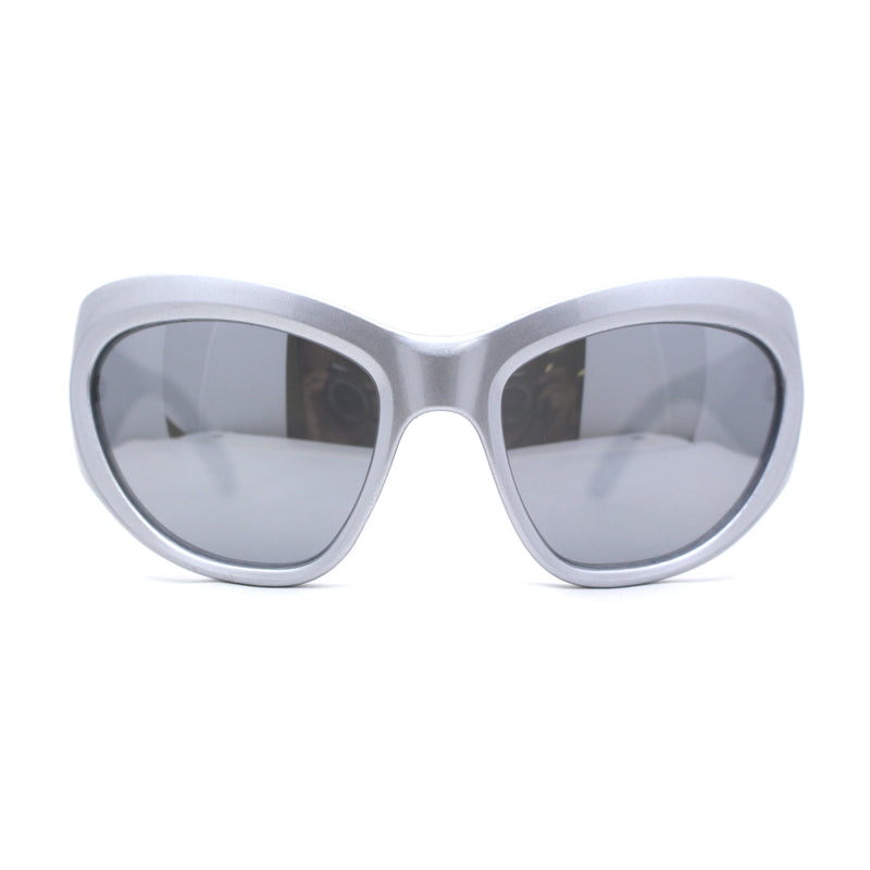 Exaggerated Oversized 90s Plastic Wrap Sport Plastic Sunglasses