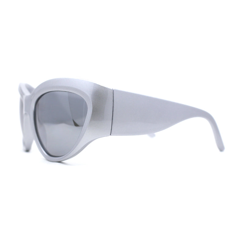 Exaggerated Oversized 90s Plastic Wrap Sport Plastic Sunglasses