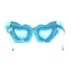 Womens Masquerade Fur Covered Heart Shape Cat Eye Sunglasses