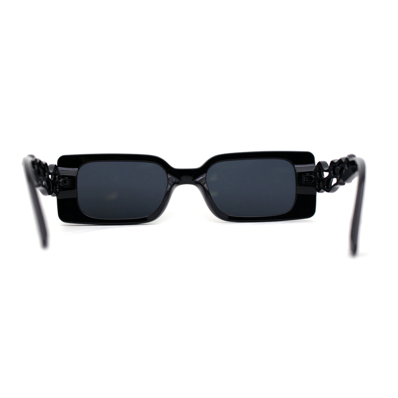 Hot Rod Flame Arm Mod Rectangle Plastic Sunglasses