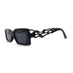 Hot Rod Flame Arm Mod Rectangle Plastic Sunglasses