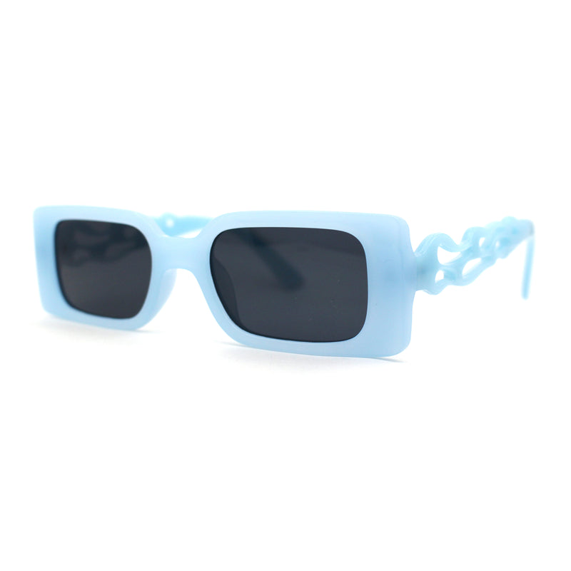 Hot Rod Flame Arm Mod Rectangle Plastic Sunglasses