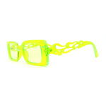Hot Rod Flame Arm Mod Rectangle Plastic Sunglasses