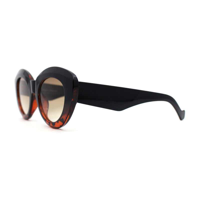 Womens Thick Plastic Mod Fashion Large Cat Eye Sunglasses