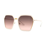 Womens Modern Designer Fashion Metal Rim Geometric Sunglasses