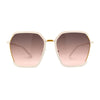 Womens Modern Designer Fashion Metal Rim Geometric Sunglasses
