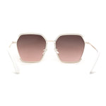 Womens Modern Designer Fashion Metal Rim Geometric Sunglasses