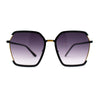 Womens Modern Designer Fashion Metal Rim Geometric Sunglasses