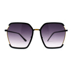 Womens Modern Designer Fashion Metal Rim Geometric Sunglasses