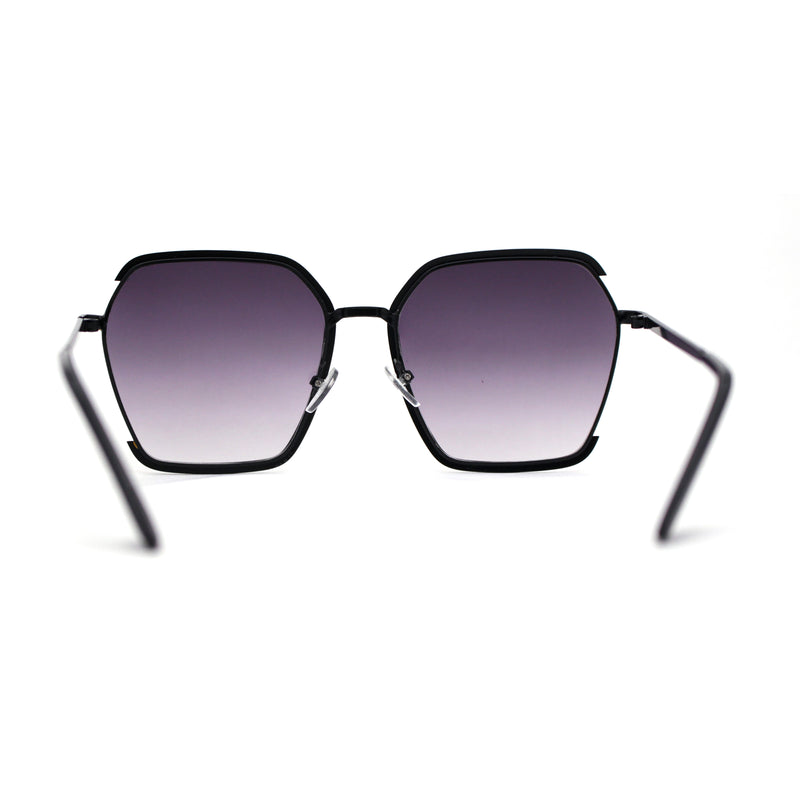 Womens Modern Designer Fashion Metal Rim Geometric Sunglasses