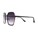 Womens Modern Designer Fashion Metal Rim Geometric Sunglasses