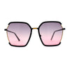 Womens Modern Designer Fashion Metal Rim Geometric Sunglasses