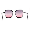 Womens Modern Designer Fashion Metal Rim Geometric Sunglasses