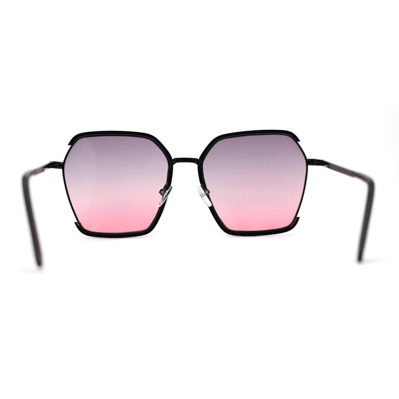 Womens Modern Designer Fashion Metal Rim Geometric Sunglasses