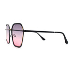 Womens Modern Designer Fashion Metal Rim Geometric Sunglasses