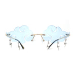 Rimless Cloud Shape Lens Lightning Bolt Tessle Runway Fashion Sunglasses