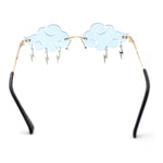 Rimless Cloud Shape Lens Lightning Bolt Tessle Runway Fashion Sunglasses