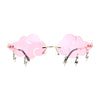 Rimless Cloud Shape Lens Lightning Bolt Tessle Runway Fashion Sunglasses