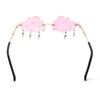 Rimless Cloud Shape Lens Lightning Bolt Tessle Runway Fashion Sunglasses