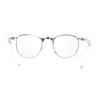 Mens Iconic Half Rim Hipster Fashion Glasses Clear Gold