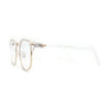 Mens Iconic Half Rim Hipster Fashion Glasses Clear Gold