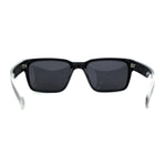 Mens Classic Hipster Vintage Style Rectangle Horn Rim Sunglasses