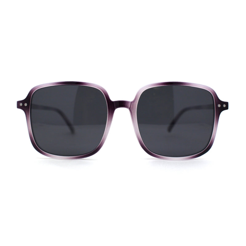 Womens Polarized Thin Plastic Mod Oversize Rectangle Sunglasses