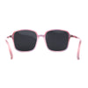 Womens Polarized Thin Plastic Mod Oversize Rectangle Sunglasses