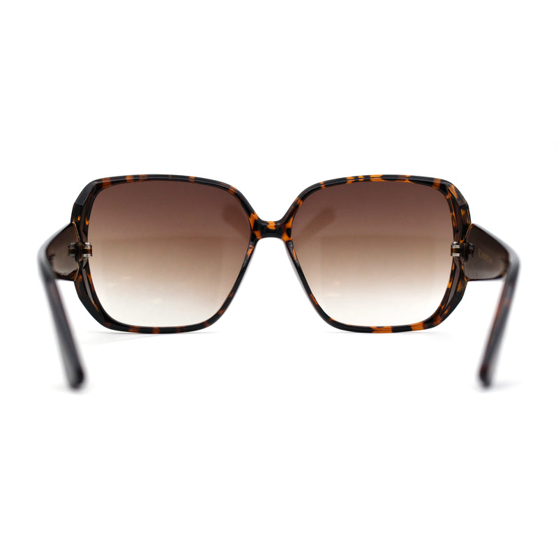 Womens Glitter Side Trim Oversize Luxe Butterfly Plastic Sunglasses