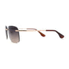 Womens Rimless Narrow Rectangle 90s Retro Sunglasses