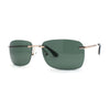 Womens Rimless Narrow Rectangle 90s Retro Sunglasses