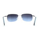 Womens Rimless Narrow Rectangle 90s Retro Sunglasses