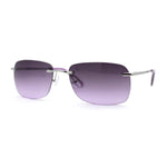 Womens Rimless Narrow Rectangle 90s Retro Sunglasses