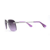 Womens Rimless Narrow Rectangle 90s Retro Sunglasses