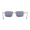 Womens Slick Minimal Luxury Rimless Rectangle Retro 90s Sunglasses