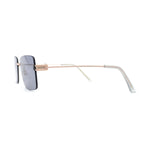 Womens Slick Minimal Luxury Rimless Rectangle Retro 90s Sunglasses