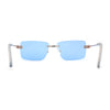 Womens Slick Minimal Luxury Rimless Rectangle Retro 90s Sunglasses