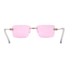 Womens Slick Minimal Luxury Rimless Rectangle Retro 90s Sunglasses