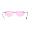 Womens Slick Minimal Luxury Rimless Rectangle Retro 90s Sunglasses