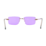 Womens Slick Minimal Luxury Rimless Rectangle Retro 90s Sunglasses