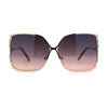 Womens Metal Rim Rectangle Oversize Butterfly Designer Sunglasses