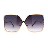 Womens Metal Rim Rectangle Oversize Butterfly Designer Sunglasses
