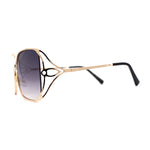 Womens Metal Rim Rectangle Oversize Butterfly Designer Sunglasses