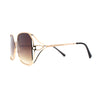 Womens Metal Rim Rectangle Oversize Butterfly Designer Sunglasses