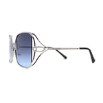 Womens Metal Rim Rectangle Oversize Butterfly Designer Sunglasses