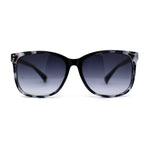 Womens Minimal Simple Horn Rim Marble Pattern Plastic Sunglasses