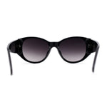 Womens Oversize Round Thick Temple Chic Plastic Cat Eye Sunglasses