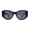 Womens Oversize Round Thick Temple Chic Plastic Cat Eye Sunglasses